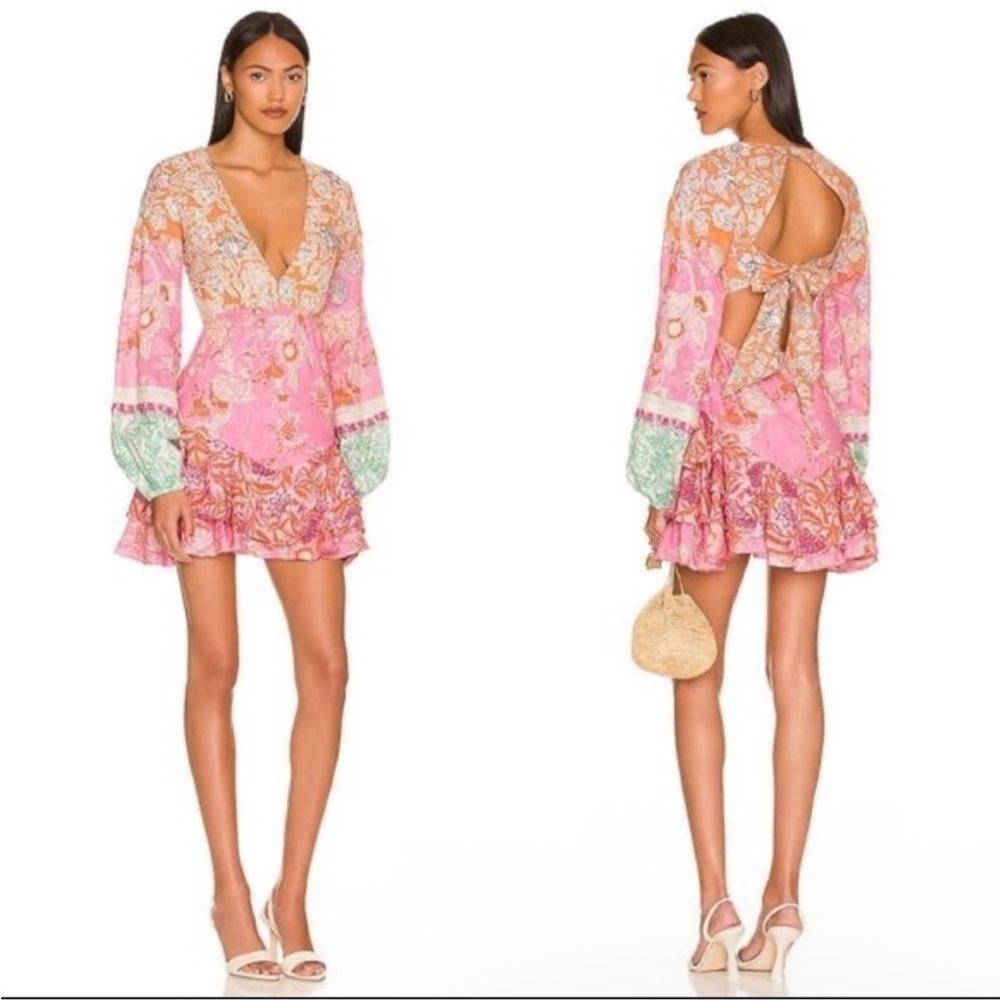 HEMANT & NANDITA NWT Sidra short printed short ruffle mini dress L